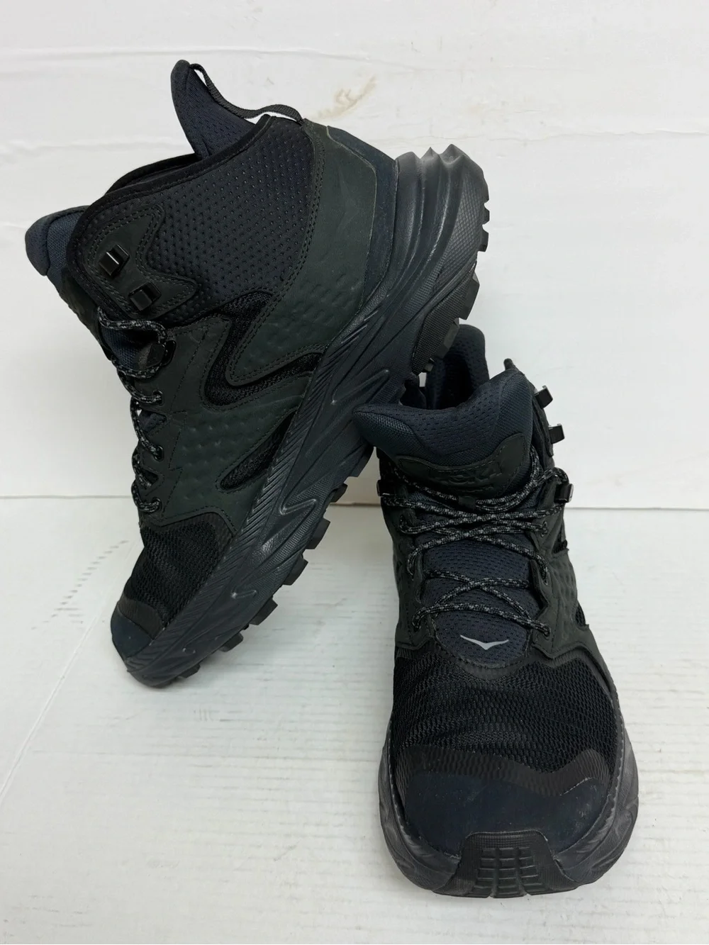 Hoka Anacapa 2 Mid GTX GORE-TEX Mens 12.5D Triple Black Hiking Boots WORN TWICE